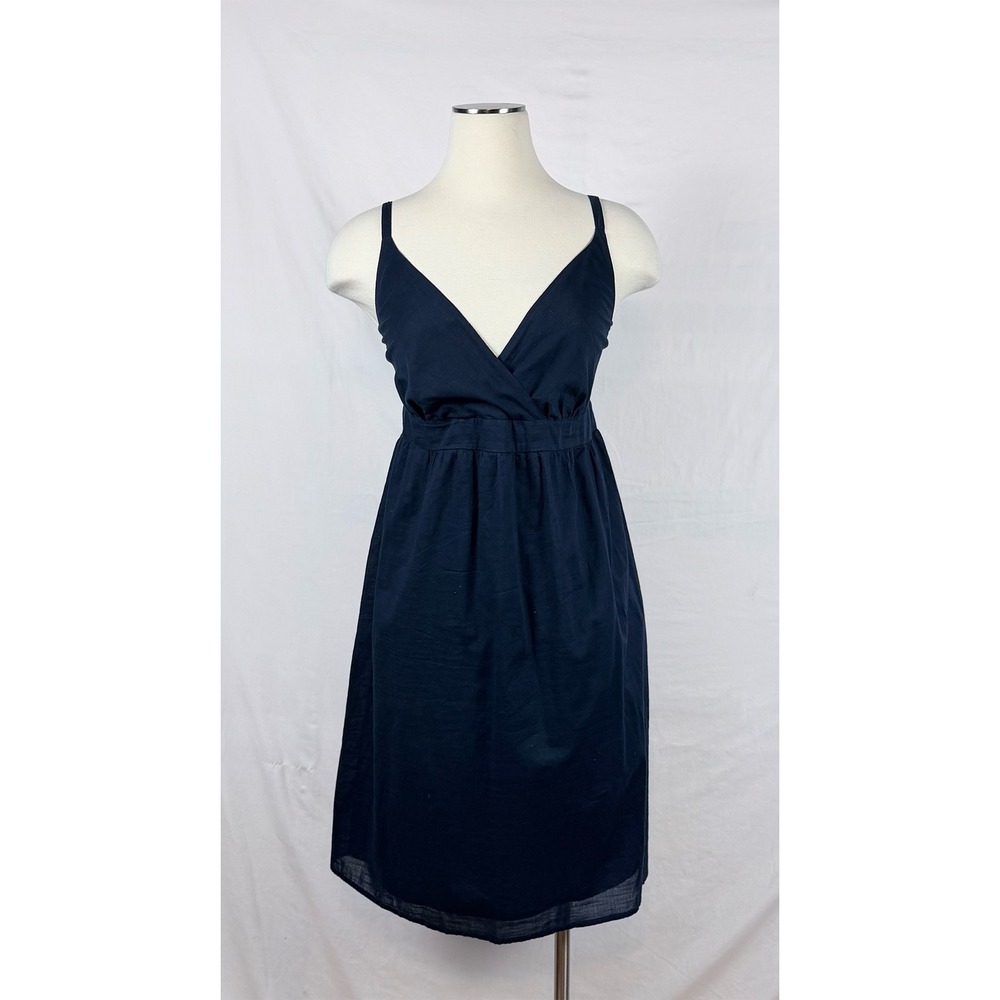 Faded Glory Blue Empire Waist Cotton Dress 14 Nautical Coastal Summer Lounge